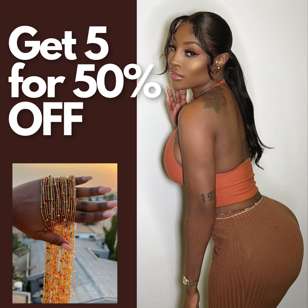 gold african waist beads