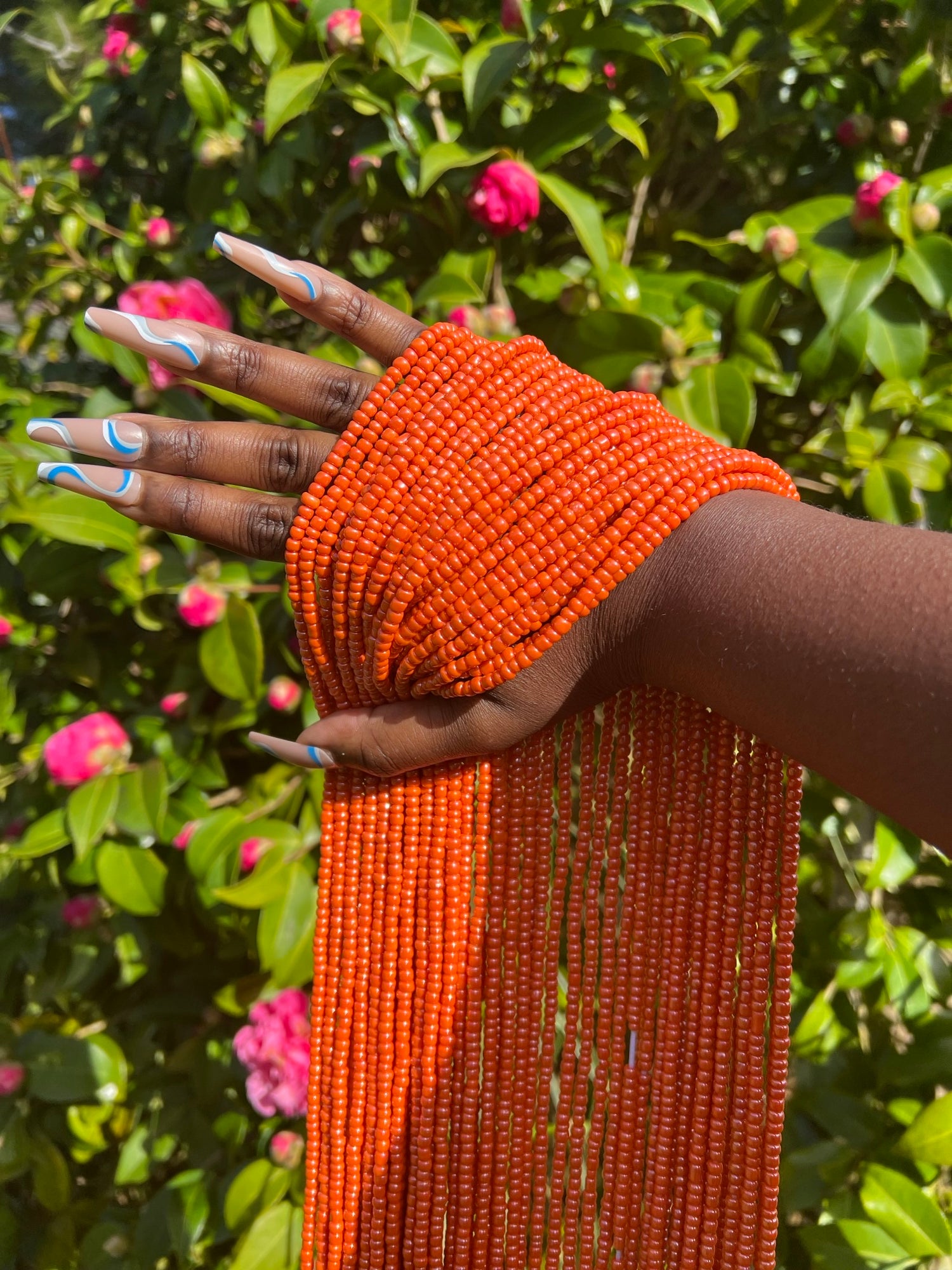Orange African waist beads