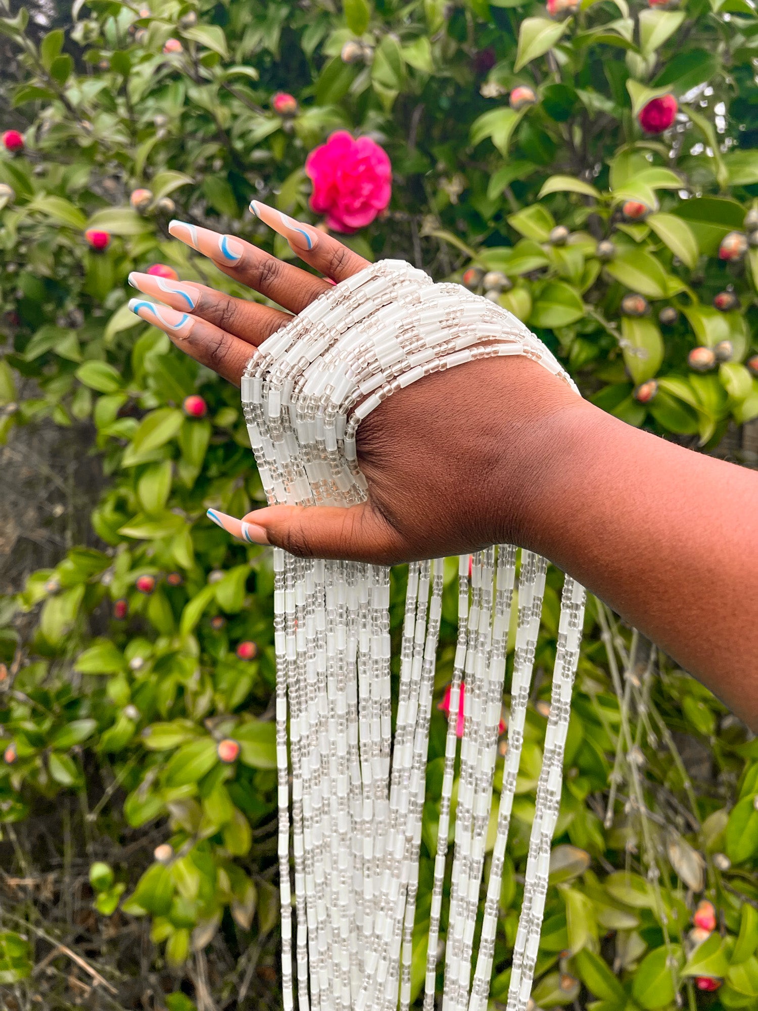 clear transparent African waist beads