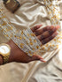 clear and gold waist beads
