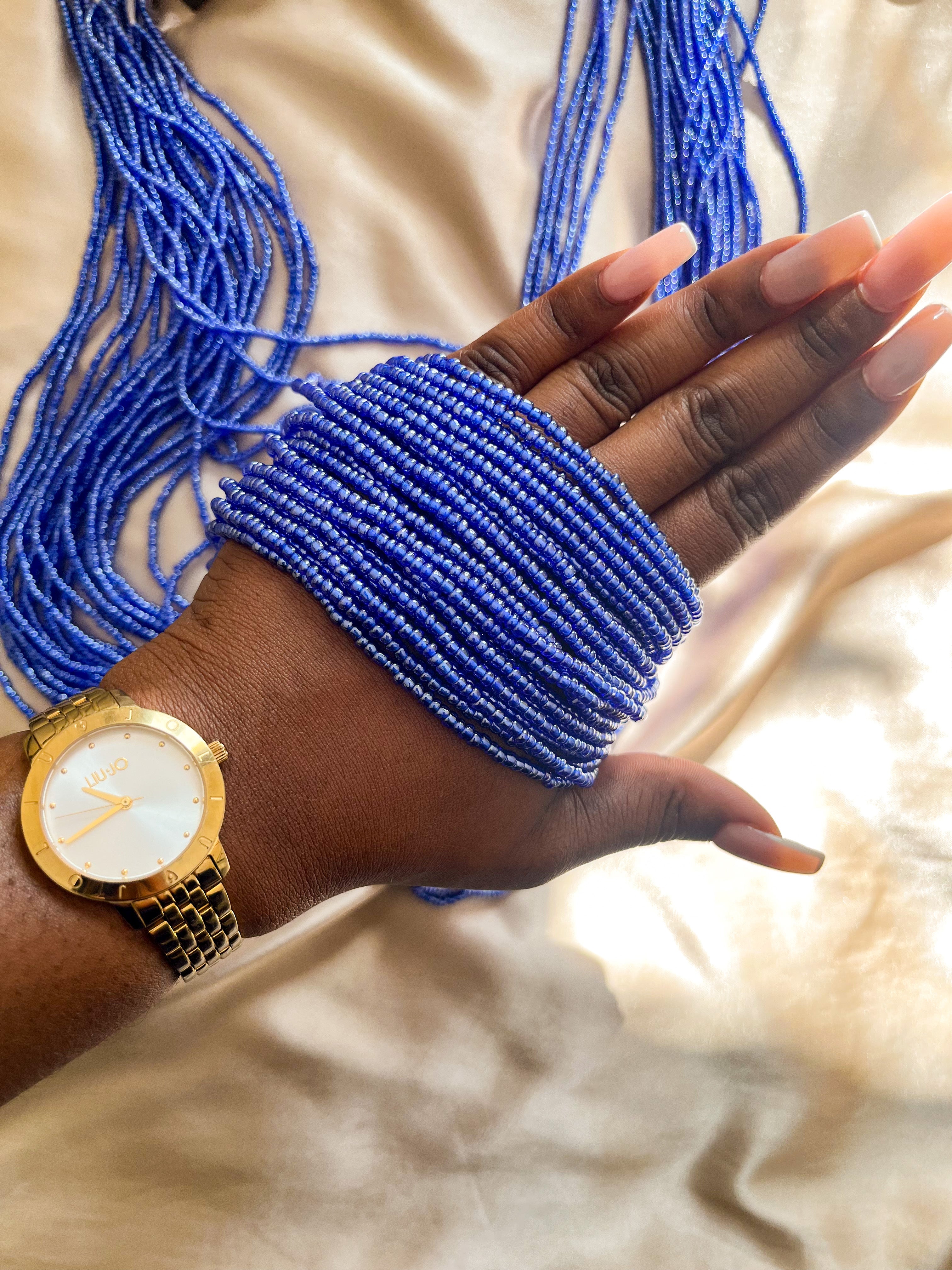 Royal blue waist beads outlet