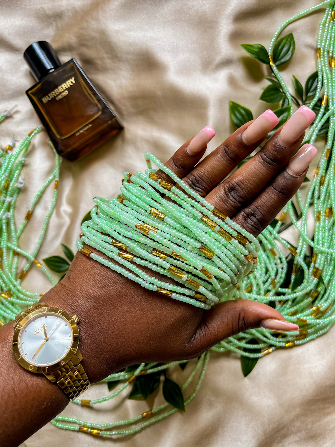 Pistachio African Waist bead - Pick 5 for 50% Off at checkout 🔥