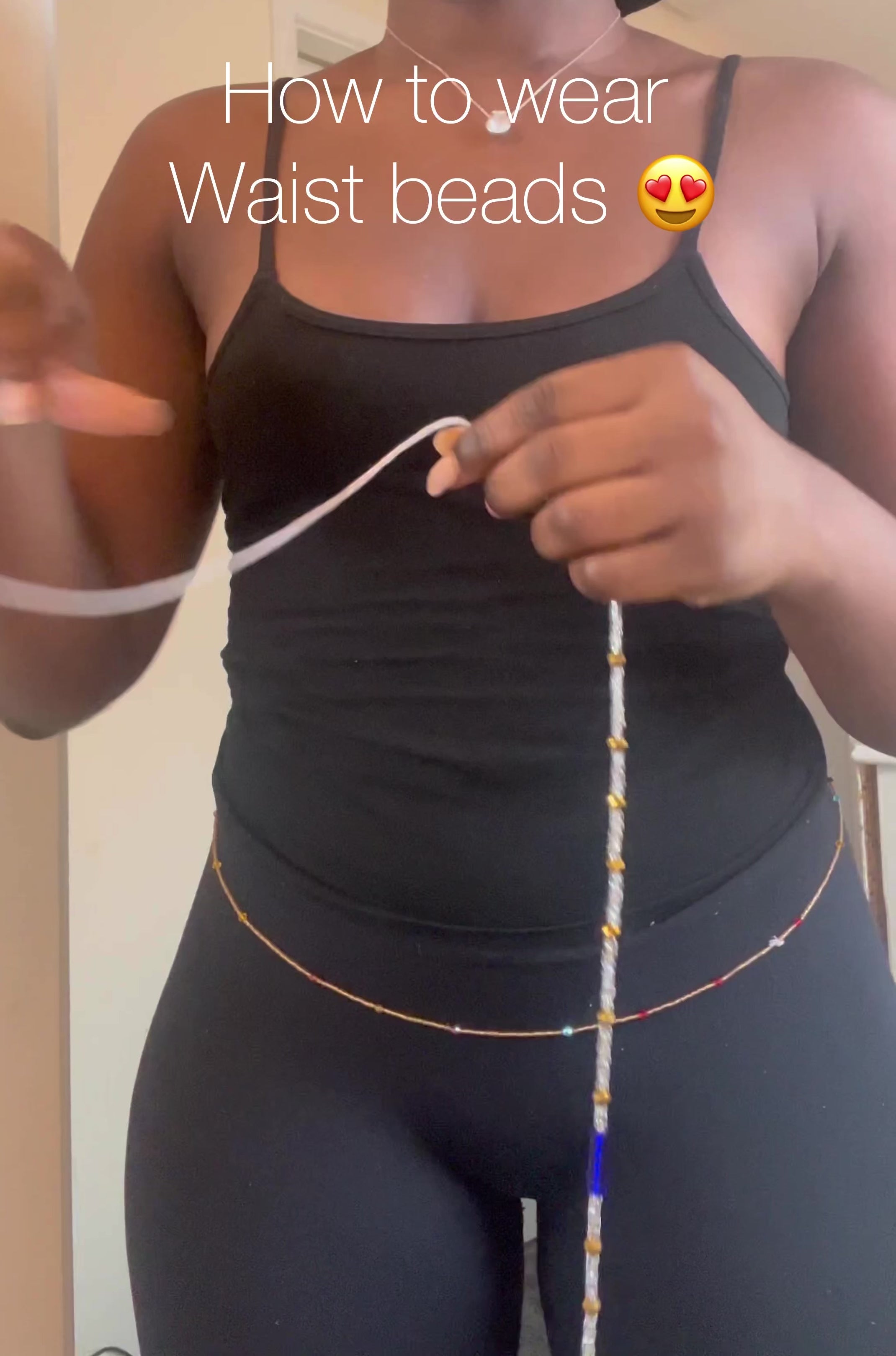 Load video: How to tie Waist Beads