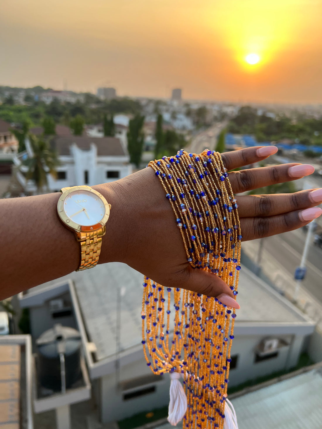 *Limited edition* Sapphire Majesty African Waist Beads